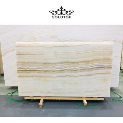 China 2021 modern hot sale vanilla white onyx and straight grain white onyx slabs and tiles for walling and follring for sale