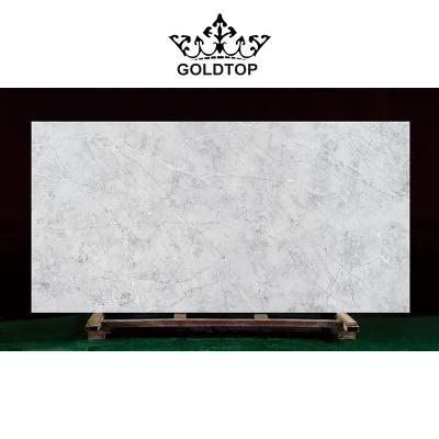 China Modern Goldtop Stone 6010 Concrete Series Countertop And Kitchen Island Ice Ash Artificial Quartz for sale