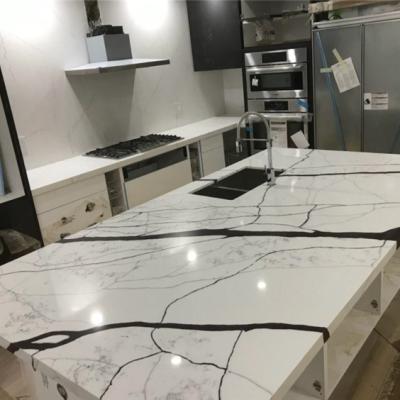 China Modern Artificial Stone Dining Table Countertops , Vanity Tops Artificial Quartz Stone for sale