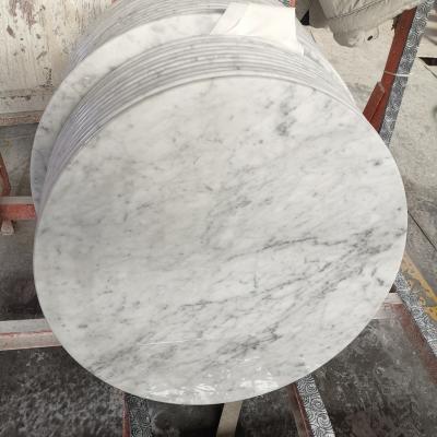 China Modern Natural Stone Carrara White Marble Table Tops With Substrate MDF For Kitchen for sale