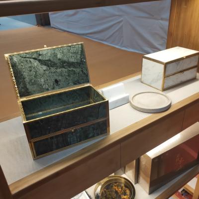 China Marble box/modern natural stone dressing case/marble accessories for gift for sale