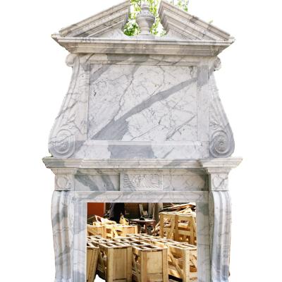 China Modern hand carved marble fireplace surround, fireplace shelf, design fireplace for sale