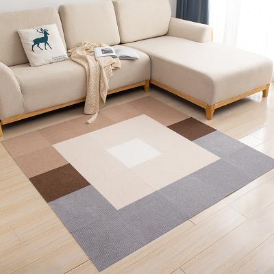 China DONGWO Washable Non-slip Self-adhesive Squares Cheap Mat Indoor Pet Carpet Tiles for sale