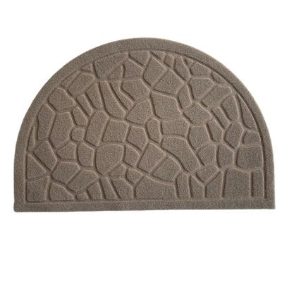 China DONGWO Door Mat Mud Dirt Trapper Shoe Washable Half Round Scraper Mat Entry Mat Rugs for Front Door Low Profile Indoor Washable for sale