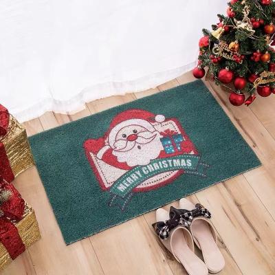 China DONGWO Non-slip Mats For Entrance Way Front Door Welcome Rugs Christmas Indoor Happy New Year Pattern Printed Mat for sale