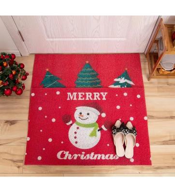 China DONGWO Non-slip Merry Christmas Celebrate Mat PVC Coil Mat For Indoor And Outdoor Bathroom Carpet for sale