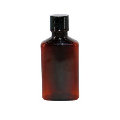 China Cosmetic Recyclable Empty Amber Essential Oil Bottles 100ml 3.38oz Squeezed Cosmetic Lotion Bottle Packaging for sale