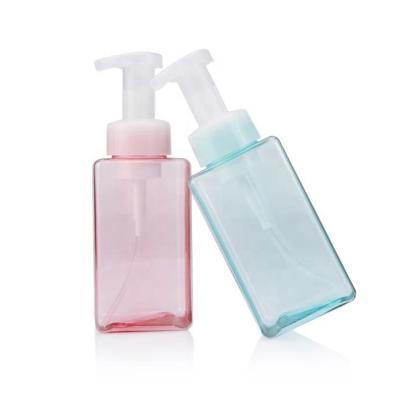 China Plastic Foaming PET Pump Foam Bottle 250ml 450ml 500ml Square Detergent Foam Bottles Plastic Packaging Bottle for sale