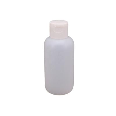 China Boston Round 100ml HDPE Cosmetic Squeeze Lotion Bottle For Body Lotion With Flip Top Cap for sale