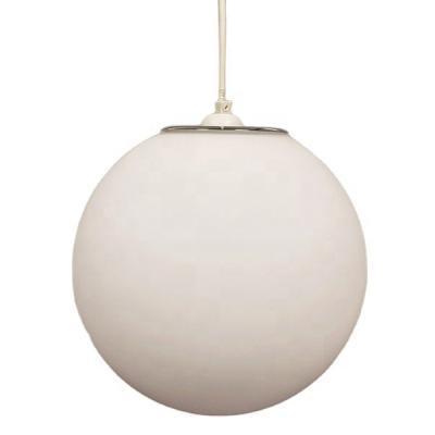 China Modern Retro Milky White Glass Globe Ball Ceiling Lamp E27 Pendant Lamp Shade for sale