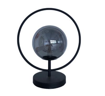 China Antique Black Round Metal Glass Ball Table Lampshade Home Decoration For Bedroom for sale