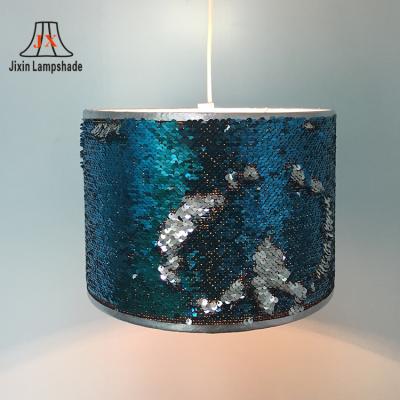 China Aluminum Lamp Shade Customized Fancy Style Small Color Sequins Hanging Pendant Lamp Shades for sale