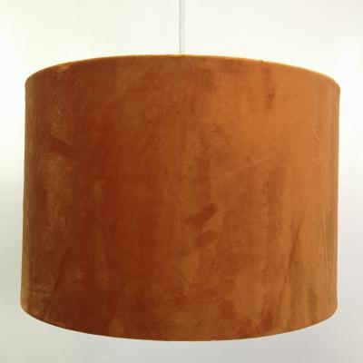 China Antique ocher velvet and metallic gold striped lampshade, reversible Gimble for sale