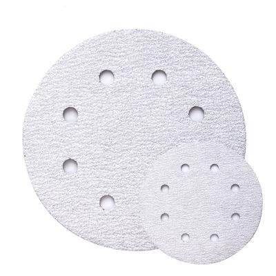 China Durable 5/6/7 Inch 125/150/180 Mm White Quick Change Hook And Loop Pad Grinding Abrasive Sanding Disc for sale