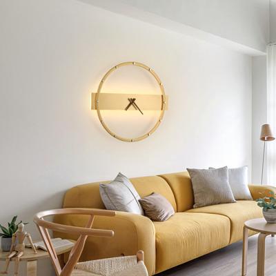 China Creative Nordic Super Minimalist Hanging Modern Led Clock Wall Lamp New Design Clock Wall Lamp Modern Minimalist for sale