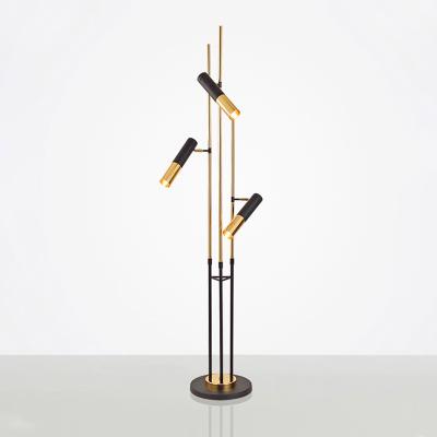 China Modern Ready To Ship Floor Lamp Stock Gold And Black Home Decorative Floor Light For Living Room Bedroom for sale