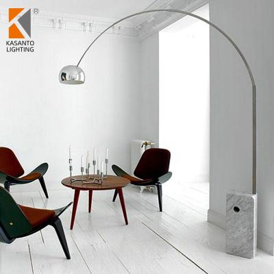 China Kasanto Art Designer Modern Arc Standing Floor Lamp With Low Arc Floor Stand Marble Lamp With Low Arch Marble Floor Lamp for sale