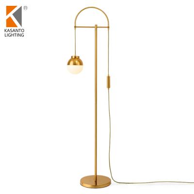 China Fashion Modern Hot Popular Gold Floor Lamp Big Sale Glass Floor Lamp For Living Room Home Hotel Office Decoration Zhongshan for sale