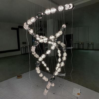 China Luxury Custom Villa Staircase Hotel Lobby Pendant Lamp KASINTO LED Project Chain Chandelier for sale