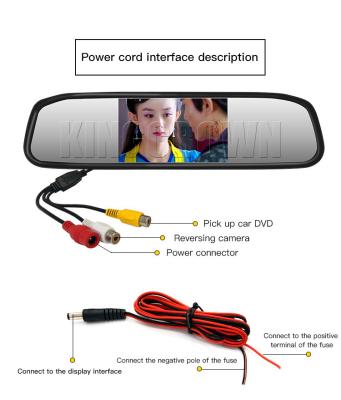 China 4.3in DC12V 800x480 Vehicle Rear View Mirrors Backup Reverse Camera Kit for sale