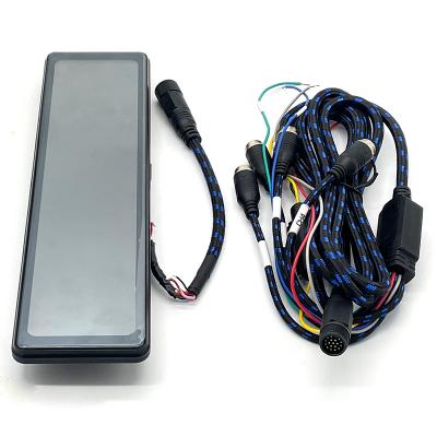 China Car Rearview Quad Split Monitor Remote Control 4 Channels 18-PIN Rear Veiw Mirror For Truck Bus en venta