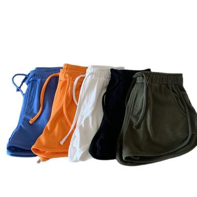 China Anti-wrinkle Summer Korean Women Casual Shorts Home Pants Elastic Waist Pockets Running Sports Shorts Polyester for sale