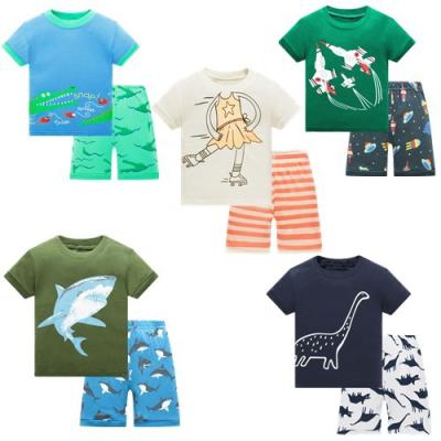 China Hot Sale Dinosaur Solid Color Boys Sleepwear Cute Baby Boy Pajamas Set Romper Breathable for sale