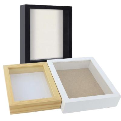 China Environmental materials bulk white deep 3d medal display frame for art square 12x12 black shadow box wholesale with canvas for sale