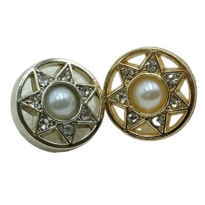 China Rhinestones Nickel Free Metal Buttons Metal Dome Leg Button With Logo For Denim Clothing for sale