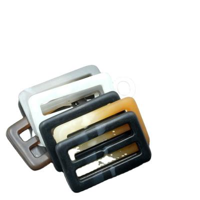 China Wholesale Women Dry Cleaning Resin Coated Belt Buckle Buttons Rectangle Waist Buckle Buttons For Clothing for sale