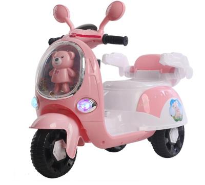 China Ride on Toy Light Music Education Rechargeable Remote Control Children's First Electric Tricycle Motorcycle for sale