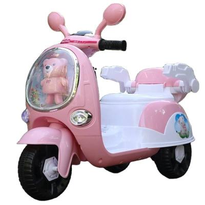 China Ride on Toy Light Music Education Rechargeable Remote Control Children's First Electric Tricycle Motorcycle for sale