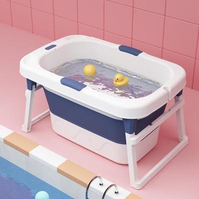 China With Temperature Sensor Baby Folding Bathtub Wholesale Kids Swimming Tub Plastic Extended Tub With Temperature Sensor for sale