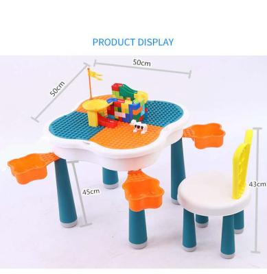 China Easy Clean Plastic Dest And Chair Sets For Building Blocks And Water And Sandy Soil Kids Study And Play for sale