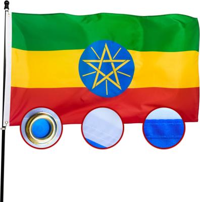 China Healthcare Institutes All Color Printing Wholesale Polyester High Quality 3*5ft Ethiopia Flag all country national flags for sale