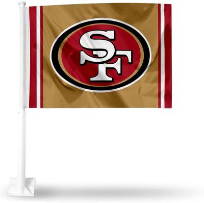 China Healthcare Institutes High Quality Custom Printed NFL Car Flag Handheld Banner Sports Team Flags for Advertising Promotion for Educational Settings for sale