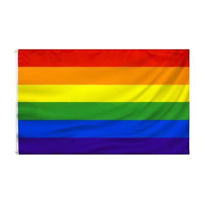 China Healthcare Institutes Rainbow Pride FLAG 3x5FT Polyester gay pride flag outdoor indoor Canvas Header and Double Stitched LGBT FLAG for sale