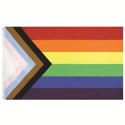 China Healthcare Institutes Progress Rainbow Pride FLAG 3x5FT Polyester gay pride flag outdoor indoor banner lgbt gay promotion flags for sale