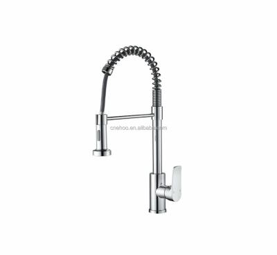 China Pull Out Spray Brass Deck Mounted Sink Hot Cold Mixer Kitchen Pull Out Faucet for sale