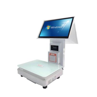 China Hot Selling Double Screen Touch Screen Cash Register POS SDK Display Electronic Scale Supermarket Retail POS Weighing for sale