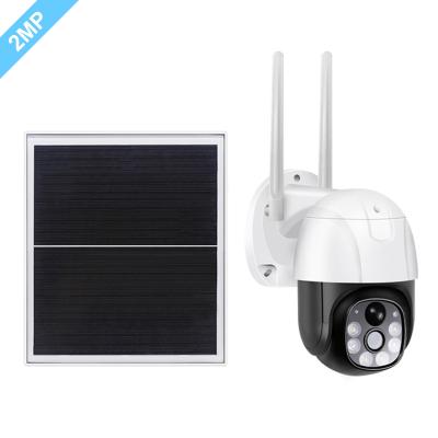 China Prevention Four Operate IP66 1080P Outdoor Waterproof Solar Cell Solar Powered IP Camera CCTV WIFI Solar Cell IP PTZ Camera for sale