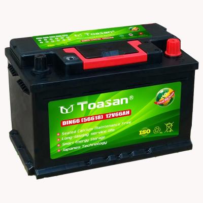 China Best Quality DIN66-MF Auto Battery SMF Battery 12V66AH Toasan Maintenance Free Machine Battery for sale