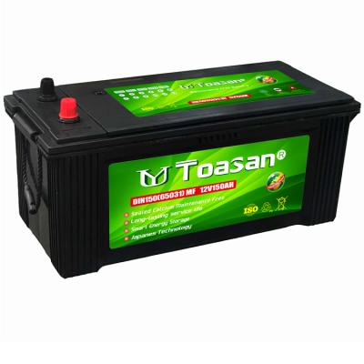 China Silver 12V150AH Toasan Calcium MF Car Battery 65031-MF Maintenance Free Auto Batteries 506*221*205/230mm for sale