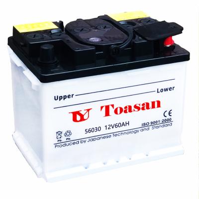 China Wholesale 12V 60AH Car Auto Automotive Battery / 56030 Dry Charged Battery 240*175*190/190mm for sale