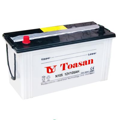 China TOASAN Advanced Car Battery 12V 105AH Lead Acid Dry Charged Automotive Battery - N100Z 404*172*205*225mm for sale