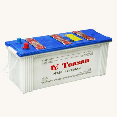 China To Start Auto Newly Produced Toasan Brand N100 Auto Car Batteries Truck Starting 12V 100AH ​​Lead Acid Dry Battery for sale