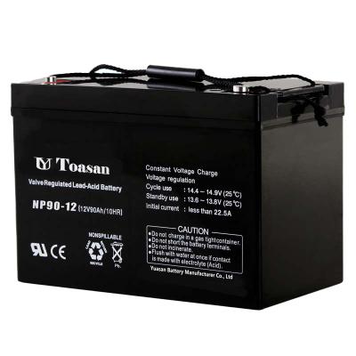 China Super Toys TOASAN 12V 90AH Long Life Valve Regulated AGM UPS Sealed Lead Acid Battery - NP90-12 for sale