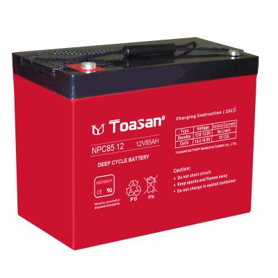 China Stable and long cycle life Toasan 12V 85AH AGM deep cycle rechargeable lead acid battery for UPS - NPC85-12 for sale