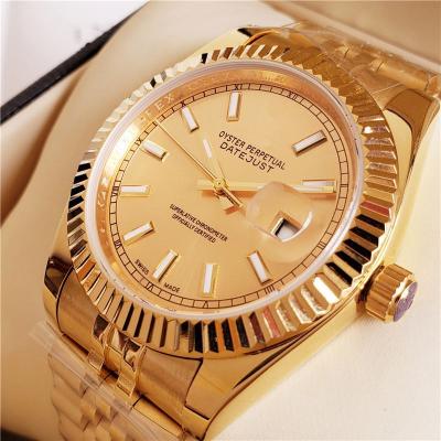 China Water Proof Necklace Jewelry Waterproof Wristwatches Gold Spoke Automatic Date Wacht Watch Band Bracelet for sale