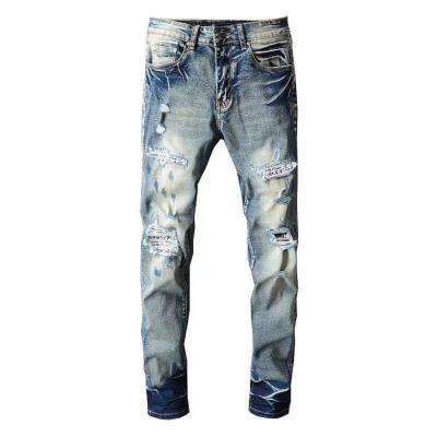 China Breathable sension Factory wholesale Purple Wind Distressed Mixed Styles Jean Denim High Quality Stretchy Denim Men Jeans for sale